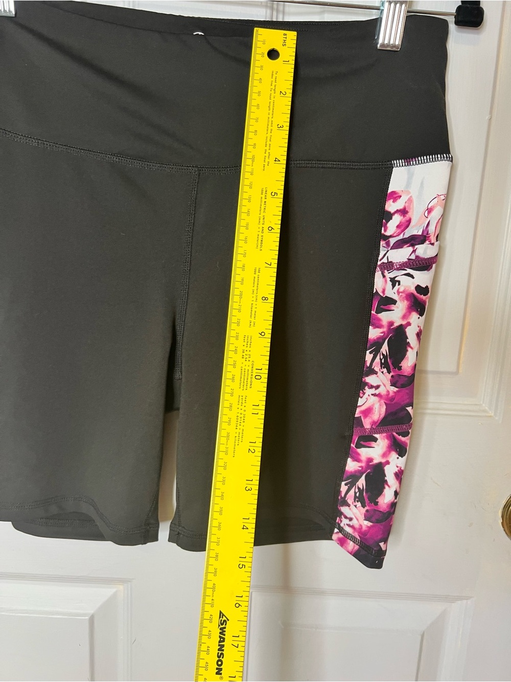 GAIAM Black Bike Shorts with Pink Floral Side Panels - Picture 6 of 10